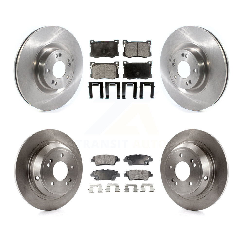Brake Rotors & Semi-Metallic Pad Front Rear Kit For Hyundai Genesis G80 Kia K900