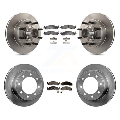 Disc Brake Rotors Semi-Metallic Pad Front Rear Kit For Ford Econoline Super Duty