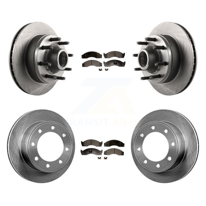 Brake Rotor Semi-Metallic Pad Front Rear Kit For Ford E-450 Econoline Super Duty