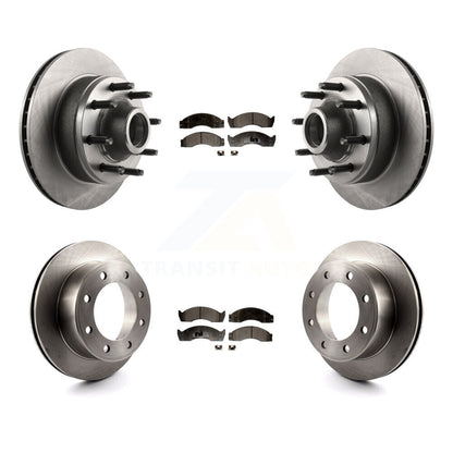 Brake Rotor Semi-Metallic Pad Front Rear Kit For Ford E-450 Econoline Super Duty