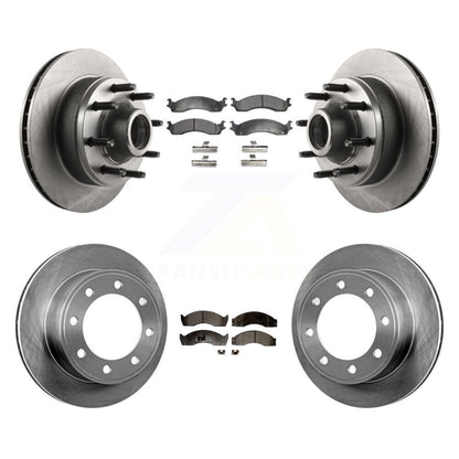 Disc Brake Rotors Semi-Metallic Pad Front Rear Kit For Ford Econoline Super Duty
