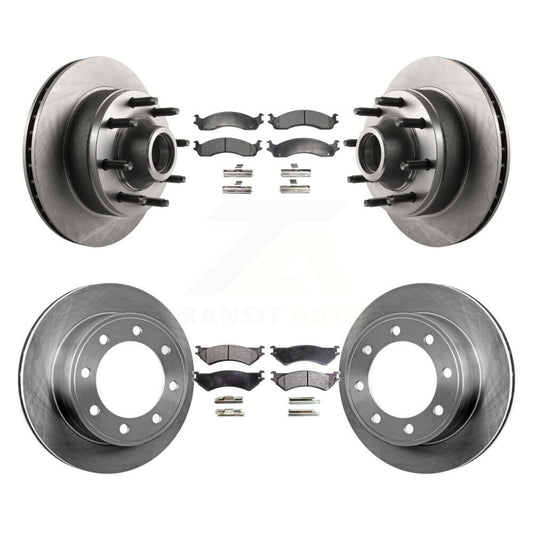 Brake Rotor And Semi-Metallic Pad Front Rear Kit For Ford E-350 Super Duty E-250