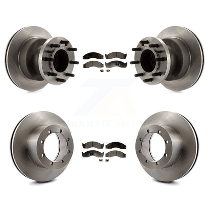 Brake Rotor Semi-Metallic Pad Front Rear Kit For Ford E-450 Econoline Super Duty