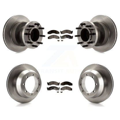Brake Rotor Semi-Metallic Pad Front Rear Kit For Ford E-450 Econoline Super Duty