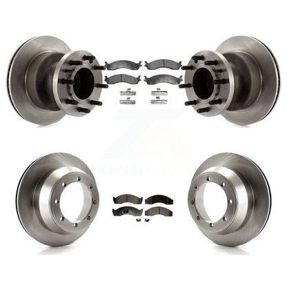 Disc Brake Rotors Semi-Metallic Pad Front Rear Kit For Ford Econoline Super Duty