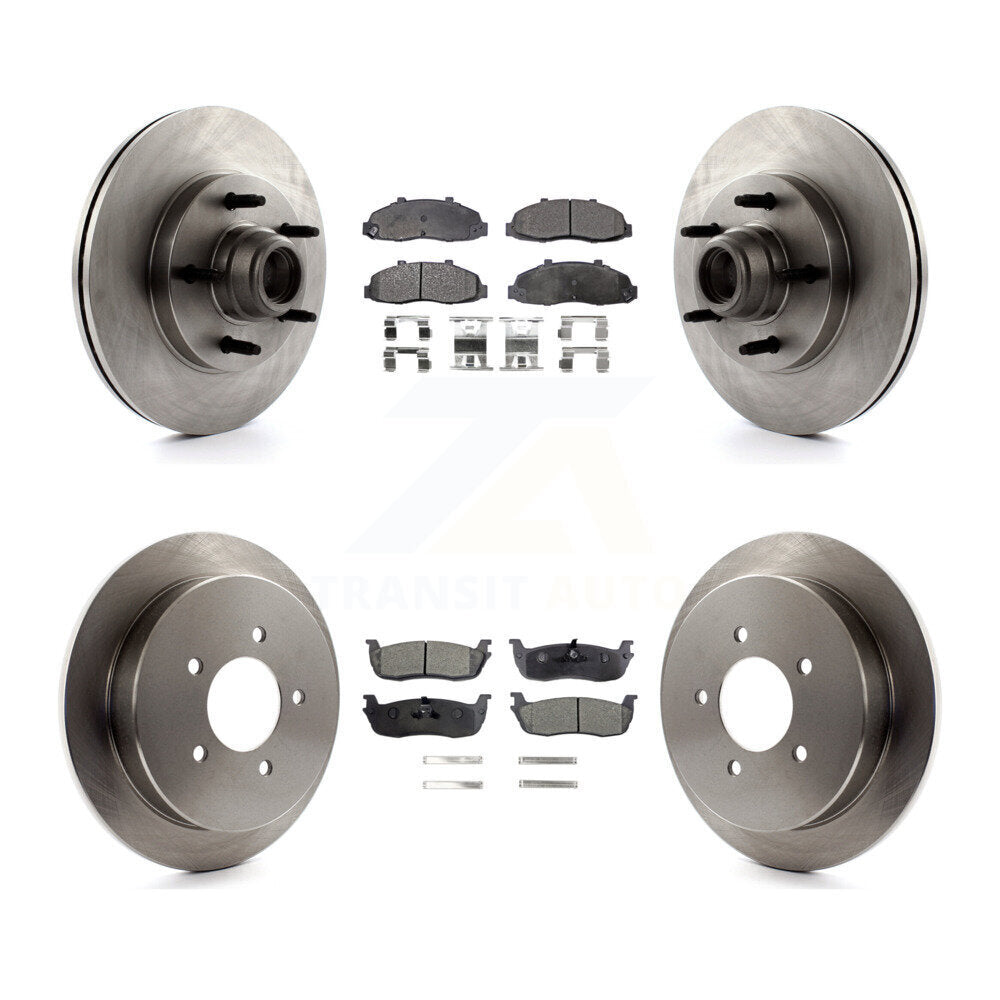 Disc Brake Rotors And Semi-Metallic Pads Front Rear Kit For Ford F-150