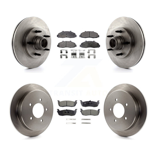 Disc Brake Rotors And Semi-Metallic Pads Front Rear Kit For Ford F-150
