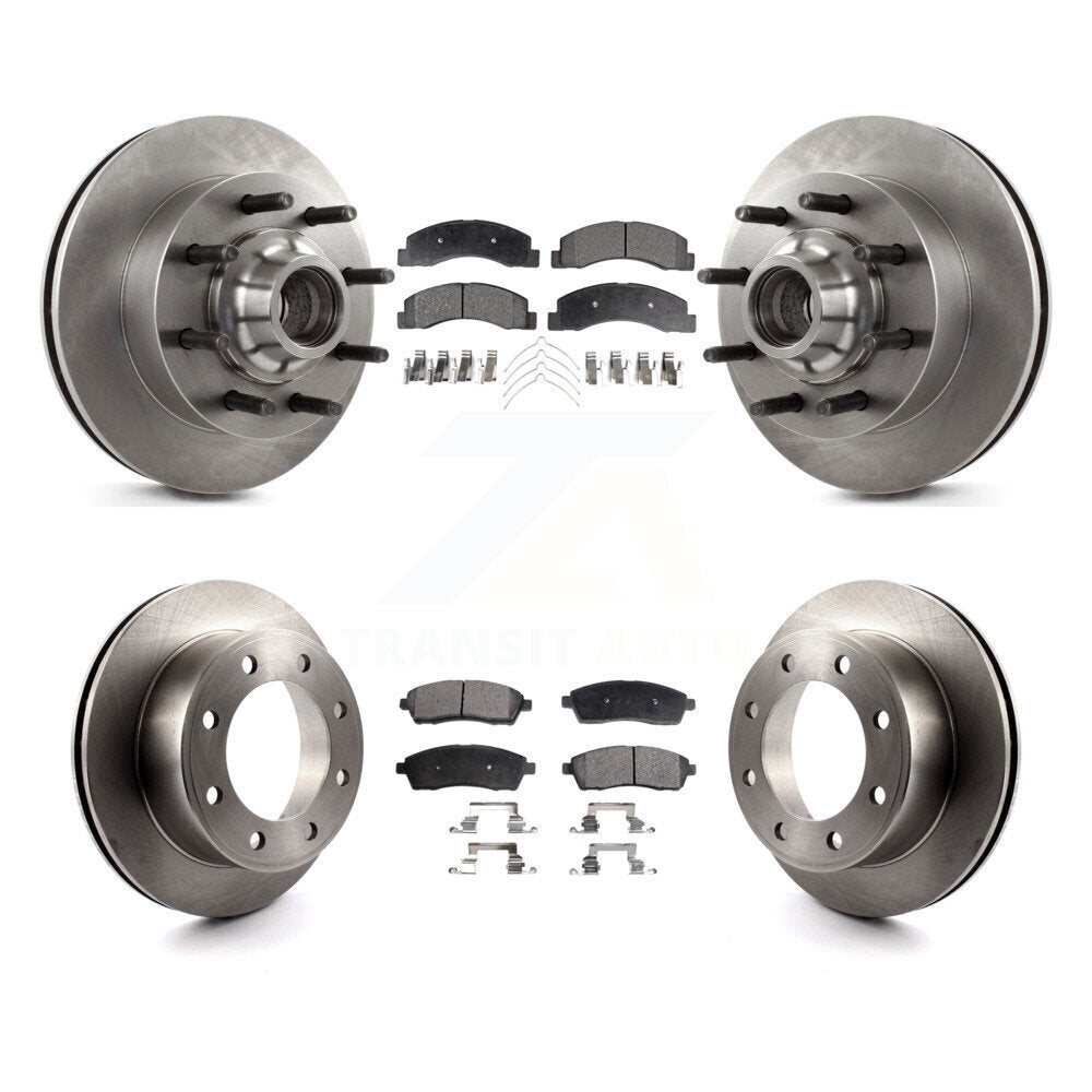 Brake Rotor And Semi-Metallic Pad Front Rear Kit For Ford F-350 Super Duty F-250