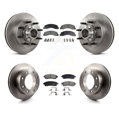 Brake Rotor And Semi-Metallic Pad Front Rear Kit For Ford F-350 Super Duty F-250