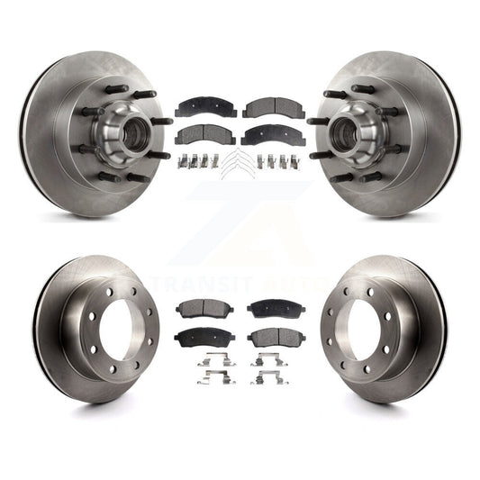 Brake Rotor And Semi-Metallic Pad Front Rear Kit For Ford F-350 Super Duty F-250