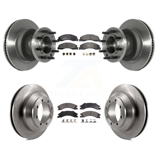 Brake Rotor Semi-Metallic Pad Front Rear Kit For Ford E-350 Super Duty Econoline