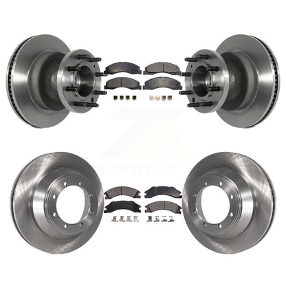 Disc Brake Rotors And Semi-Metallic Pad Front Rear Kit For Ford E-450 Super Duty