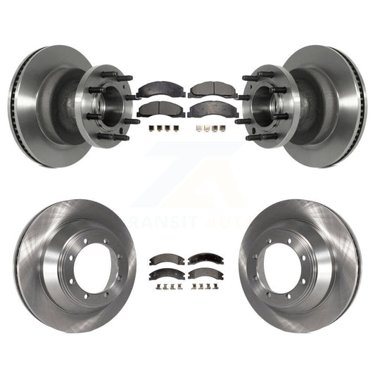 Disc Brake Rotors And Semi-Metallic Pad Front Rear Kit For Ford E-450 Super Duty