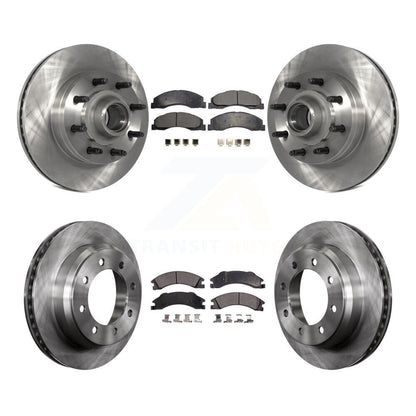 Brake Rotor And Semi-Metallic Pad Front Rear Kit For Ford E-350 Super Duty E-250
