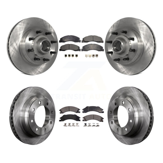 Brake Rotor And Semi-Metallic Pad Front Rear Kit For Ford E-350 Super Duty E-250