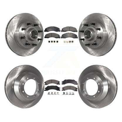 Disc Brake Rotors And Semi-Metallic Pad Front Rear Kit For Ford E-450 Super Duty