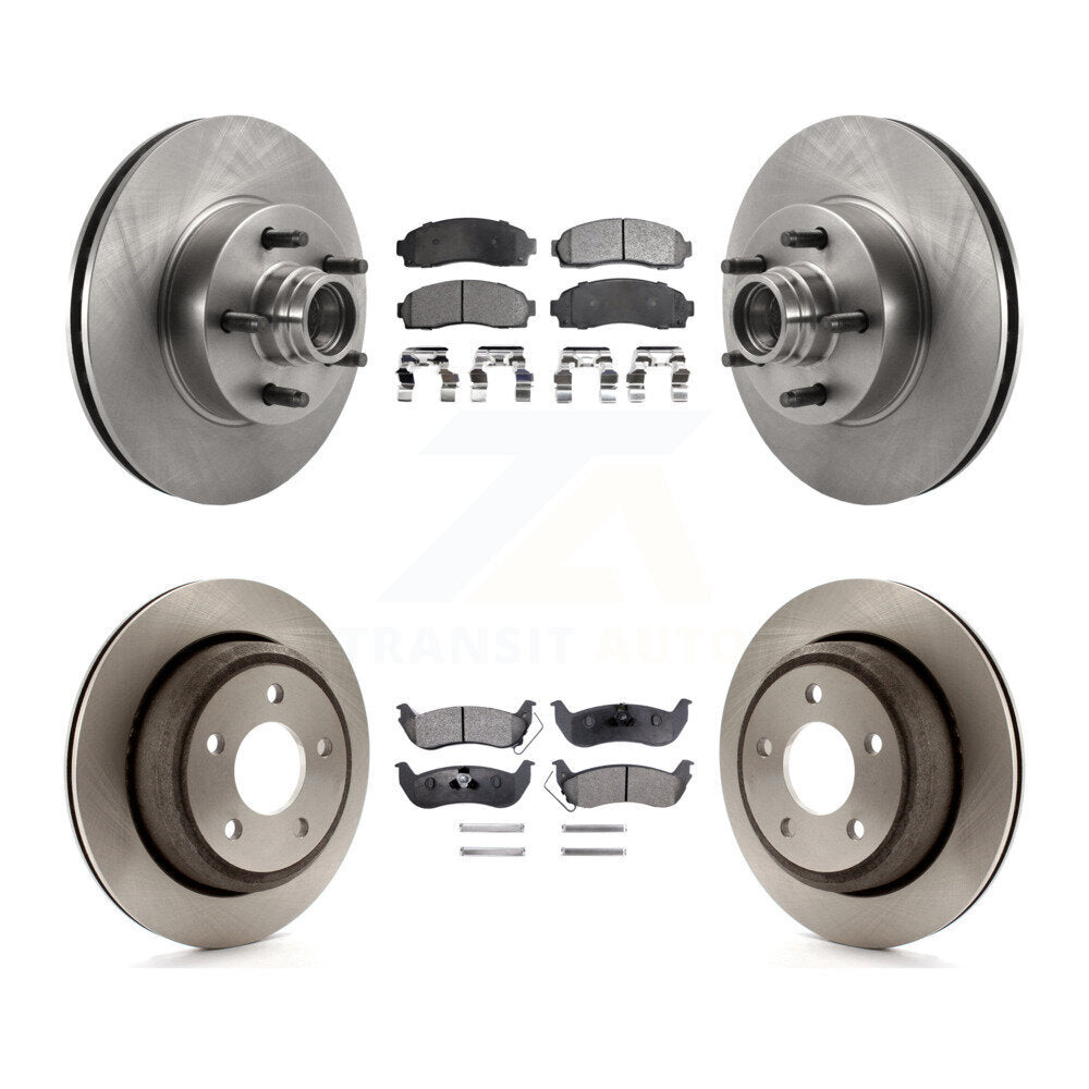 Disc Brake Rotors Semi-Metallic Pad Front Rear Kit For 2010-2011 Ford Ranger RWD