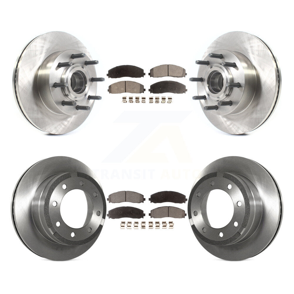 Brake Rotor And Semi-Metallic Pad Front Rear Kit For Ford F-350 Super Duty F-250