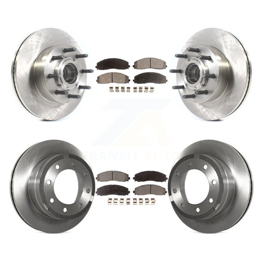 Brake Rotor And Semi-Metallic Pad Front Rear Kit For Ford F-350 Super Duty F-250