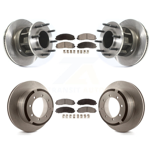 Brake Rotor And Semi-Metallic Pad Front Rear Kit For Ford F-350 Super Duty F-250