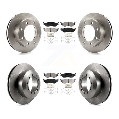 Brake Rotor And Semi-Metallic Pad Front Rear Kit For Ford F-450 Super Duty F-550