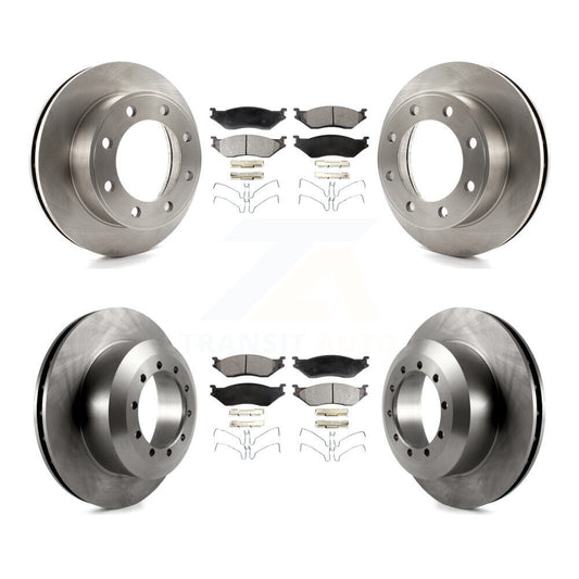 Brake Rotor And Semi-Metallic Pad Front Rear Kit For Ford F-450 Super Duty F-550