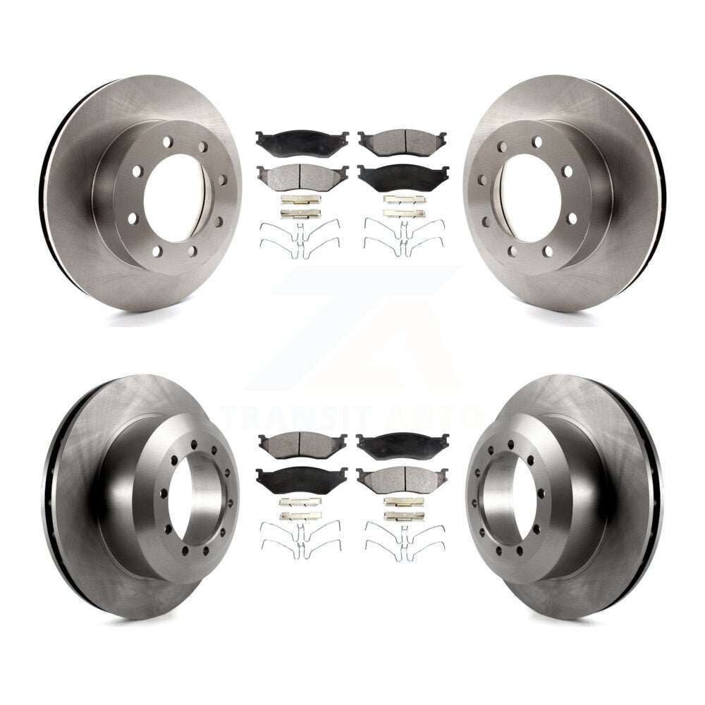 Brake Rotor And Semi-Metallic Pad Front Rear Kit For Ford E-550 Super Duty F-450