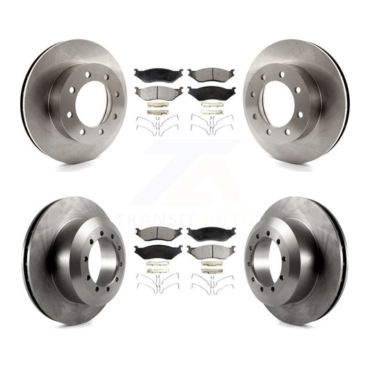Brake Rotor And Semi-Metallic Pad Front Rear Kit For Ford E-550 Super Duty F-450