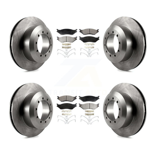 Brake Rotor And Semi-Metallic Pad Front Rear Kit For Ford F-53 Motorhome Chassis