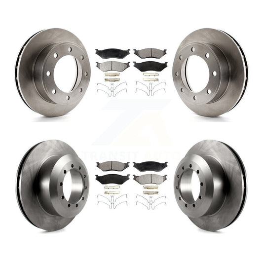 Brake Rotor And Semi-Metallic Pad Front Rear Kit For Ford F-450 Super Duty F-550