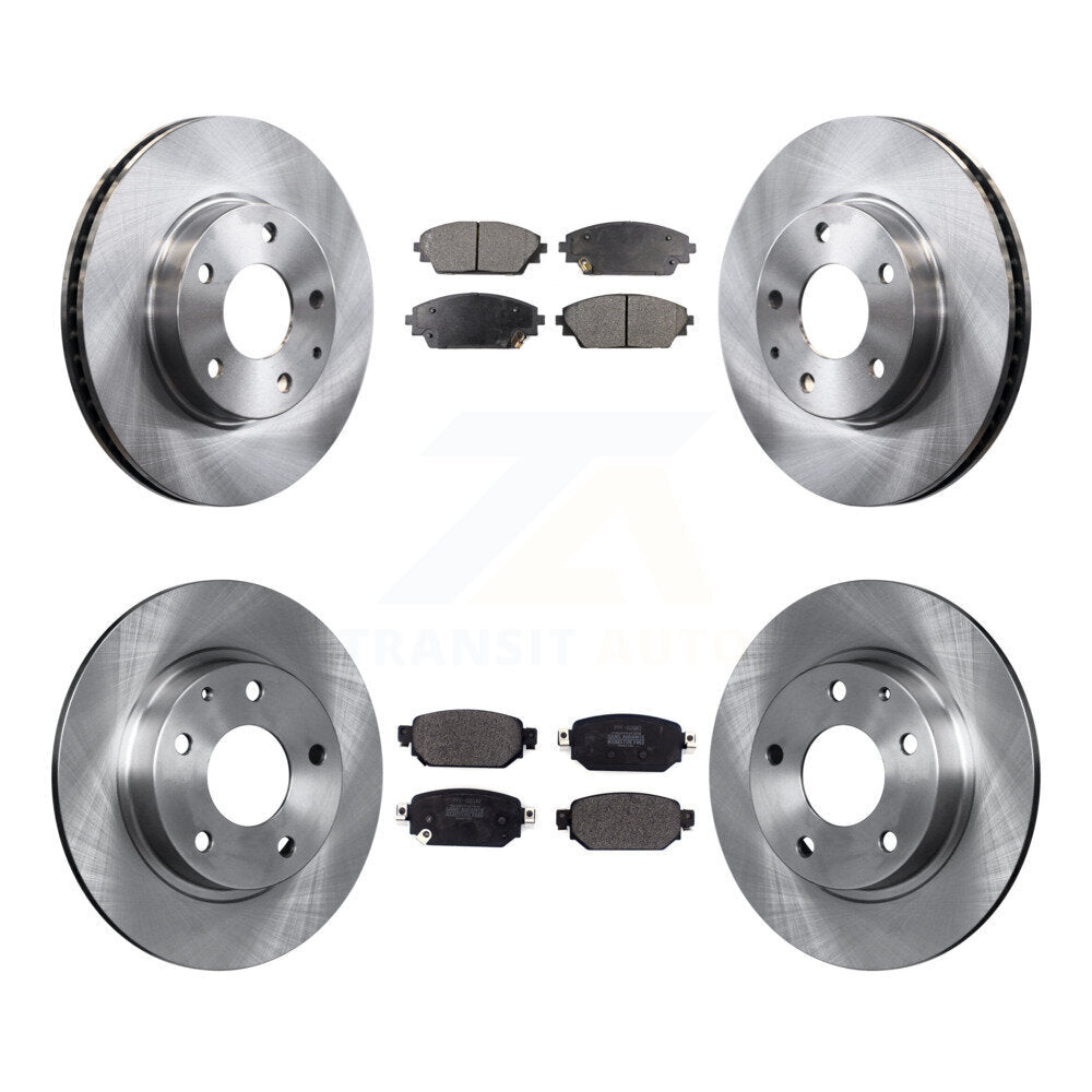 Disc Brake Rotor & Semi-Metallic Pad Front Rear Kit For 2019-2022 Mazda CX-3 FWD