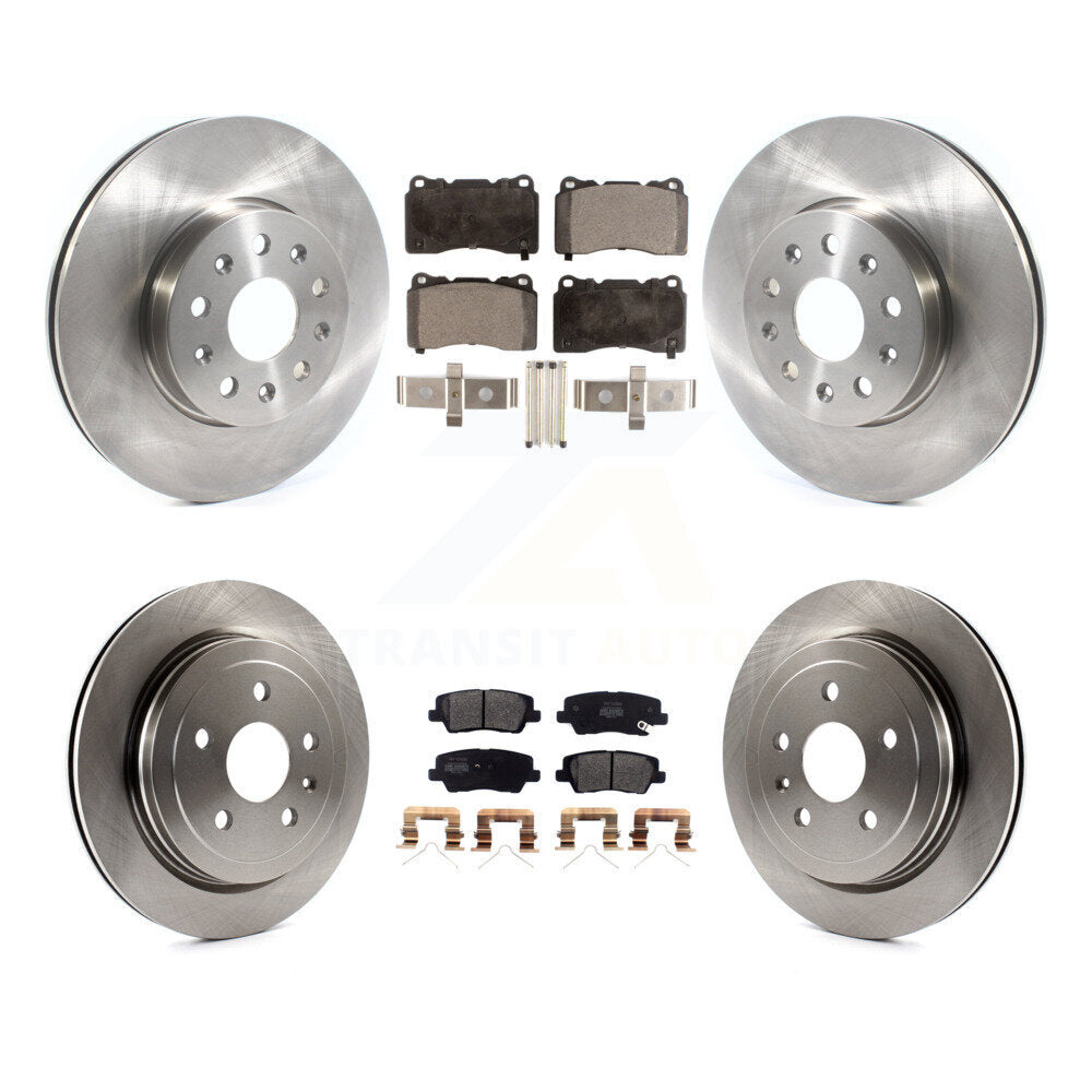 Disc Brake Rotors And Semi-Metallic Pads Front Rear Kit For Cadillac CTS