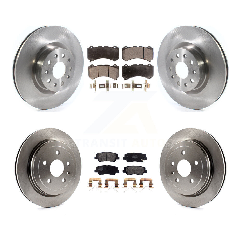 Disc Brake Rotors And Semi-Metallic Pads Front Rear Kit For Cadillac CTS