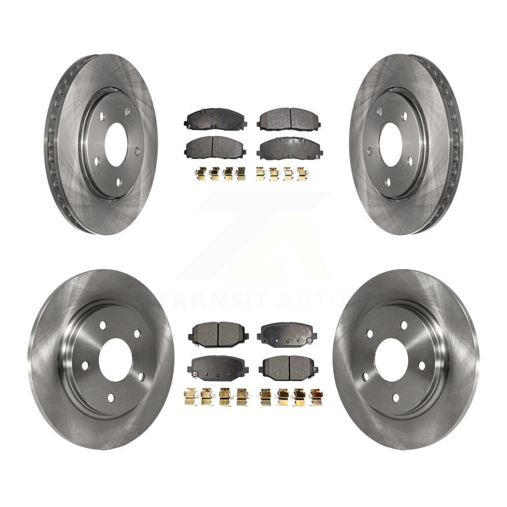 Disc Brake Rotors And Semi-Metallic Pads Front Rear Kit For Dodge Grand Caravan