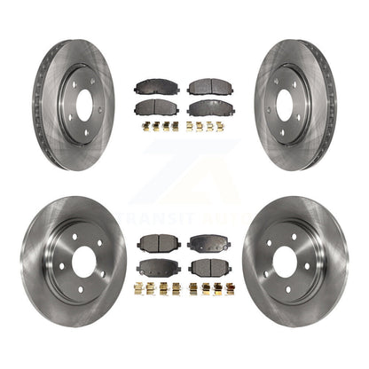 Disc Brake Rotors And Semi-Metallic Pads Front Rear Kit For Dodge Grand Caravan