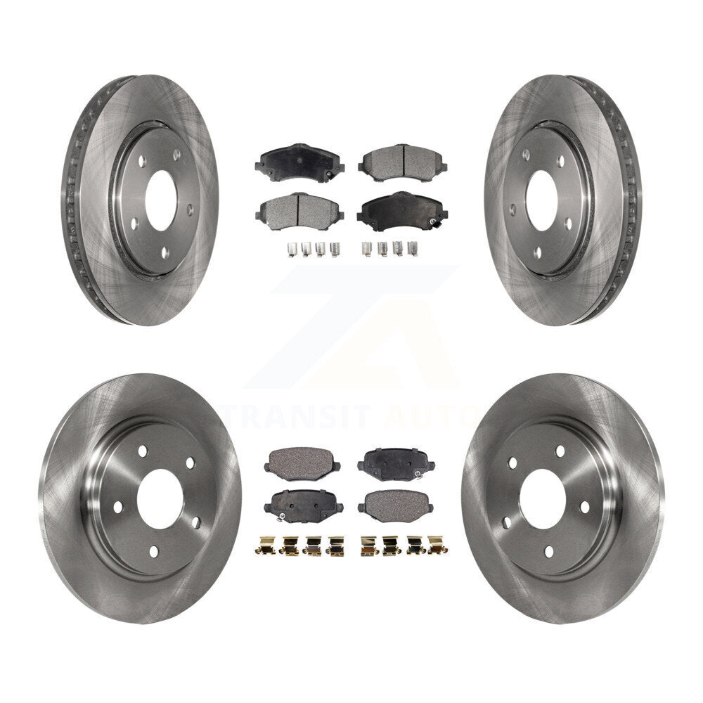 Brake Rotors Semi-Metallic Pad Front Rear Kit For Dodge Grand Caravan Chrysler &