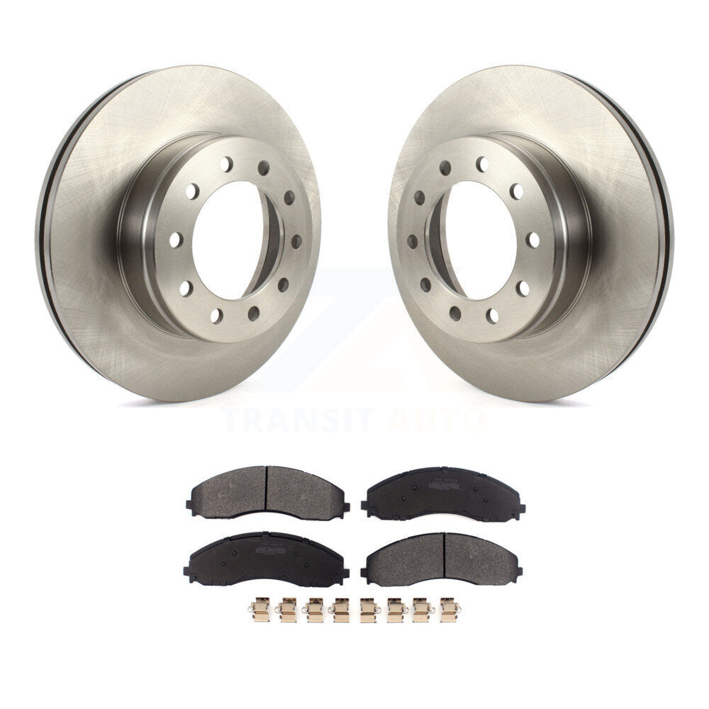 Brake Rotors & Semi-Metallic Pad Front Kit For Ford F-450 Super Duty F-550 F-600