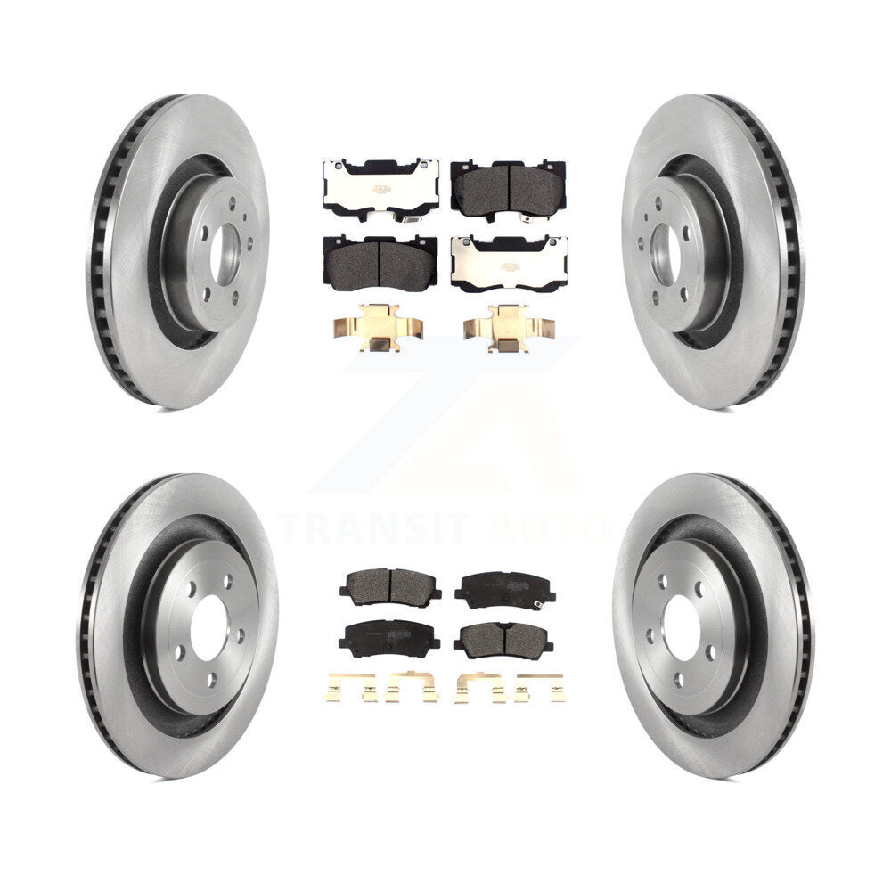 Disc Brake Rotors And Semi-Metallic Pads Front Rear Kit For Ford Mustang
