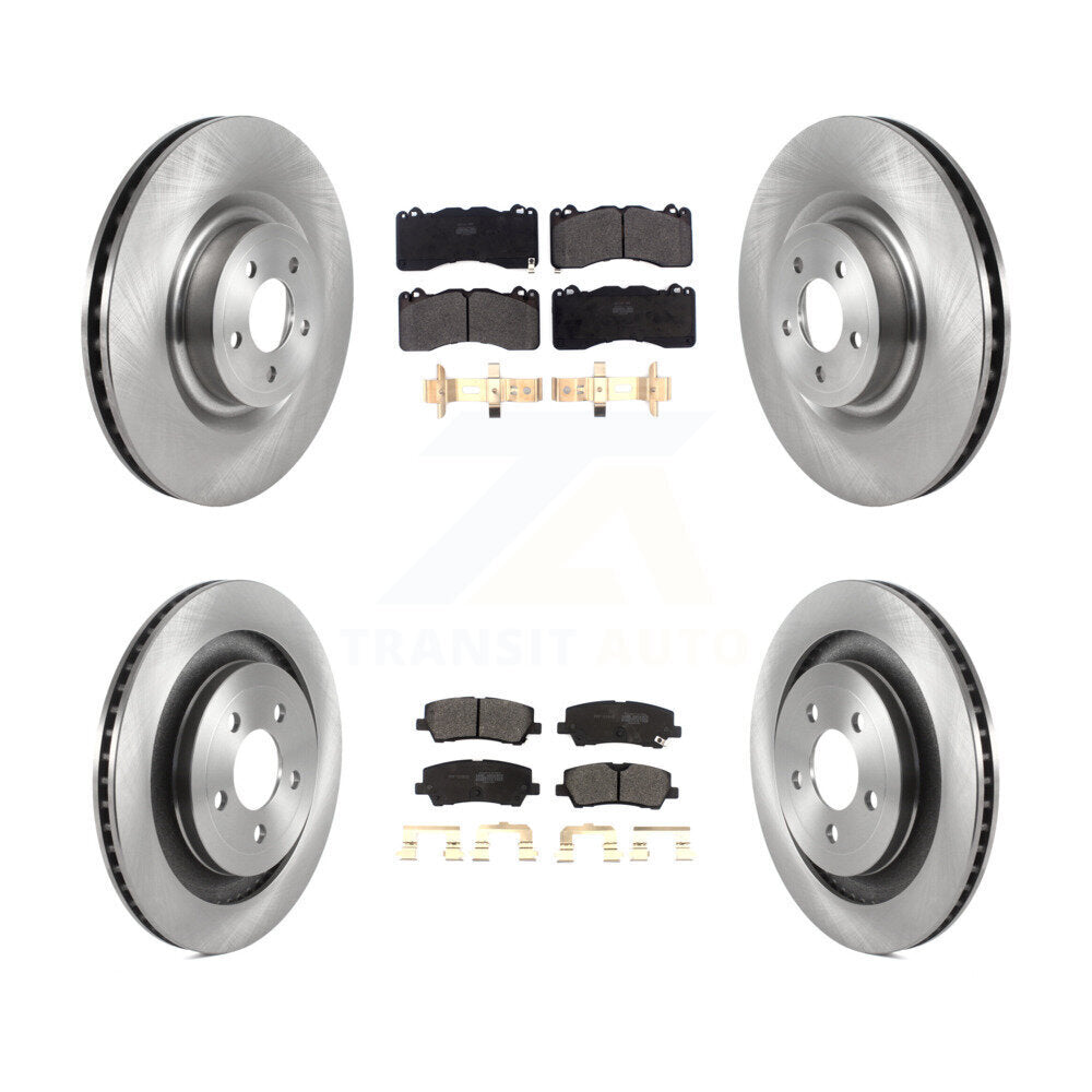 Disc Brake Rotors And Semi-Metallic Pads Front Rear Kit For Ford Mustang