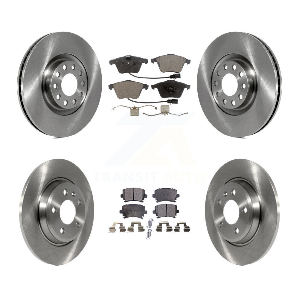 Brake Rotors Semi-Metallic Pad Front Rear Kit For 09 Audi A4 Quattro Convertible