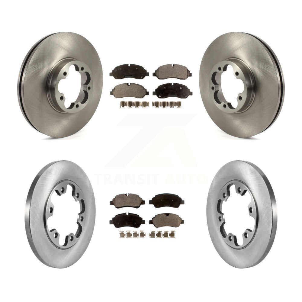 Disc Brake Rotors And Semi-Metallic Pads Front Rear Kit For Ford Transit-350 HD