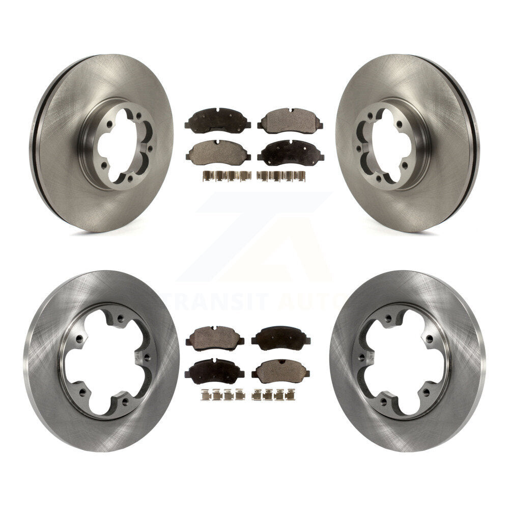 Disc Brake Rotors And Semi-Metallic Pads Front Rear Kit For Ford Transit-350 HD