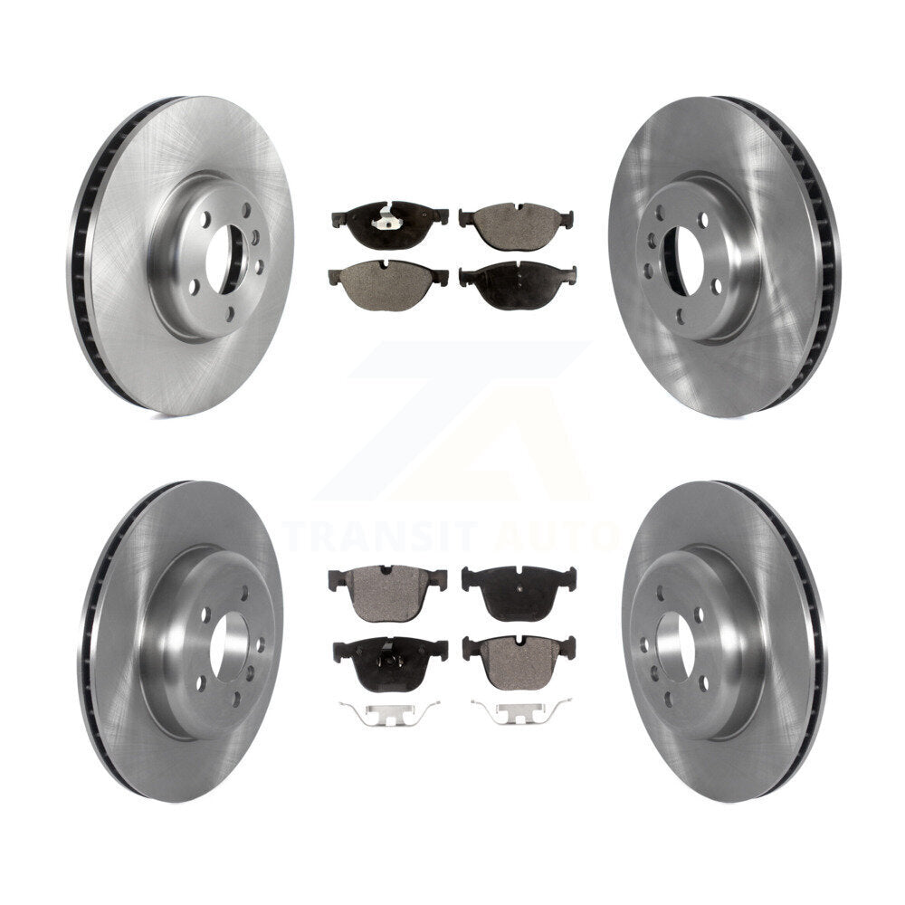 Brake Rotors Semi-Metallic Pad Front Rear Kit (6Pc) For BMW 535i GT xDrive 740Li