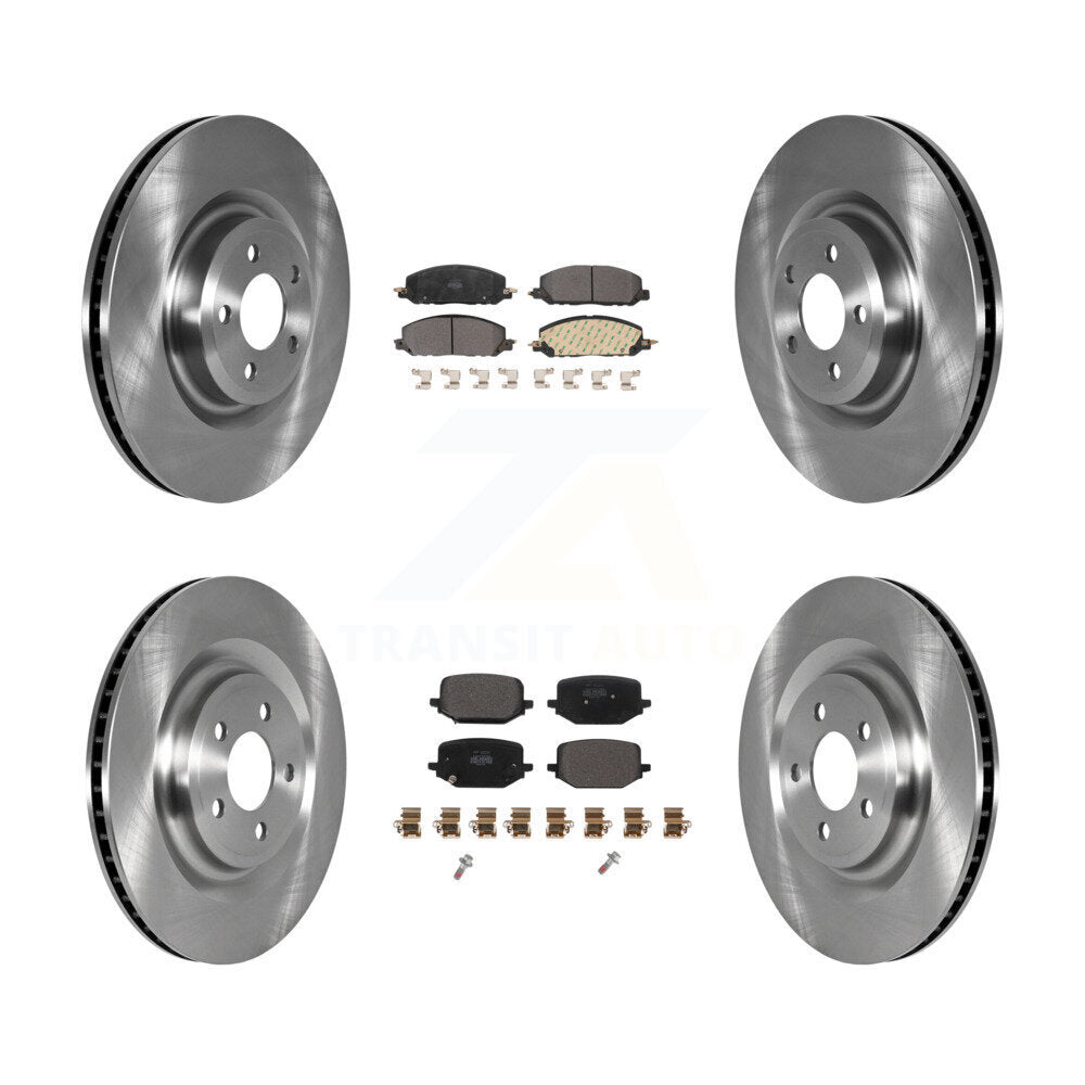 Brake Rotor And Semi-Metallic Pad Front Rear Kit For Lincoln Aviator Ford Police