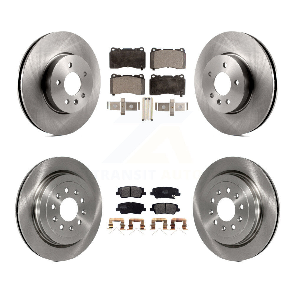 Disc Brake Rotors And Semi-Metallic Pads Front Rear Kit For Cadillac ATS