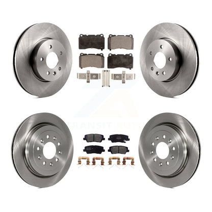 Disc Brake Rotors And Semi-Metallic Pads Front Rear Kit For Cadillac ATS