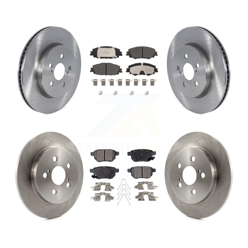 Disc Brake Rotor Semi-Metallic Pad Front Rear Kit For Toyota Corolla Prius Prime