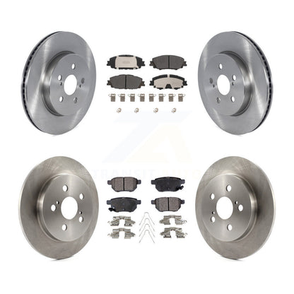 Disc Brake Rotor Semi-Metallic Pad Front Rear Kit For Toyota Corolla Prius Prime