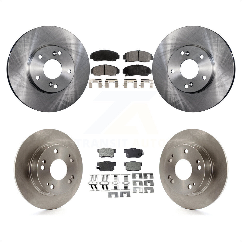 Disc Brake Rotors And Semi-Metallic Pads Front Rear Kit For Honda Accord