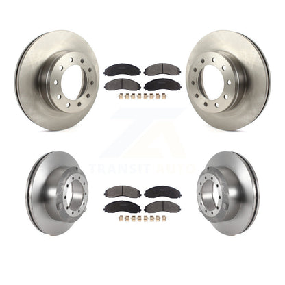 Brake Rotor And Semi-Metallic Pad Front Rear Kit For Ford F-450 Super Duty F-550
